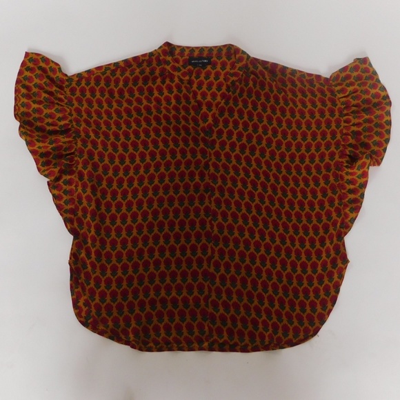 Ruffle Sleeves mid v top - Picture 1 of 3